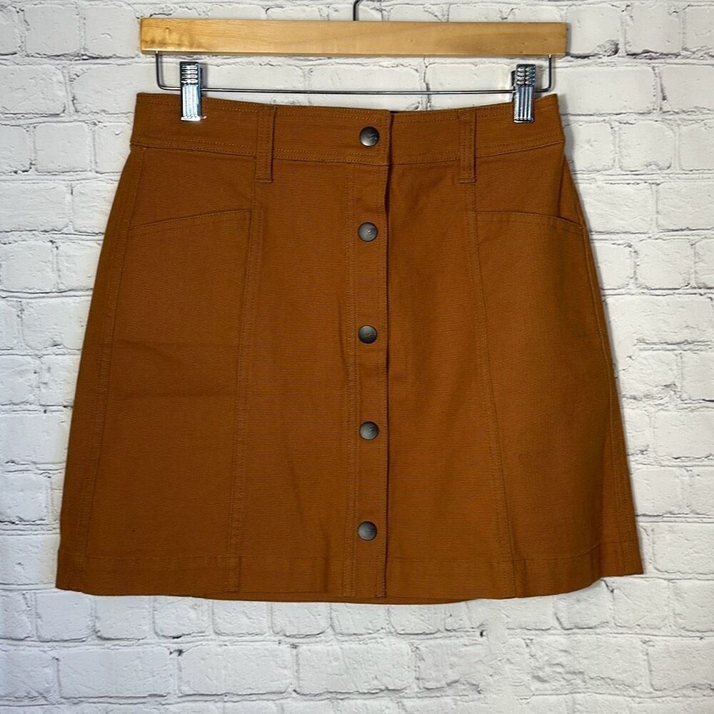 MADEWELL  Button Front A-Line Pocket Mini Skirt size 4‎